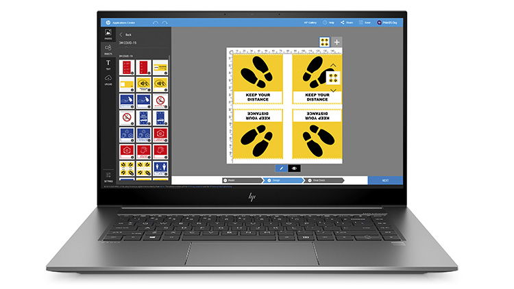 HP and 3M collaborate on signage templates to support social distancing and help protect workers and the Public while  businesses reopen.